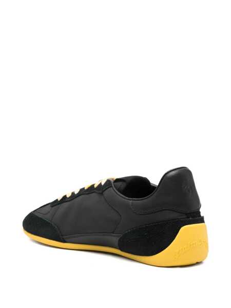 Sneakers Palm Angels Pa 5 Black Low Top Sneakers With Logo Patch On The Tongue And Contrasting Heel With Logo In Leather Man Black Barbati (BM 19070376) 3