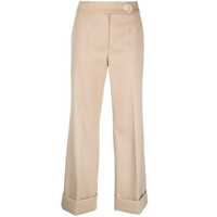Pantaloni casual Lanvin Mid-Rise Cropped Wool Trousers Femei