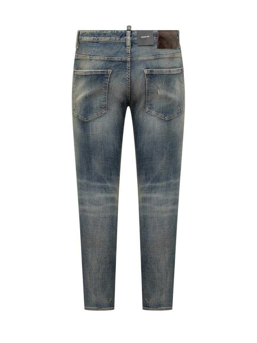 Blugi DSQUARED2 DSQUARED2 Dsquared2 Slim Fit Jeans Delavato Effect BLUE Barbati (BM 19070658) 2