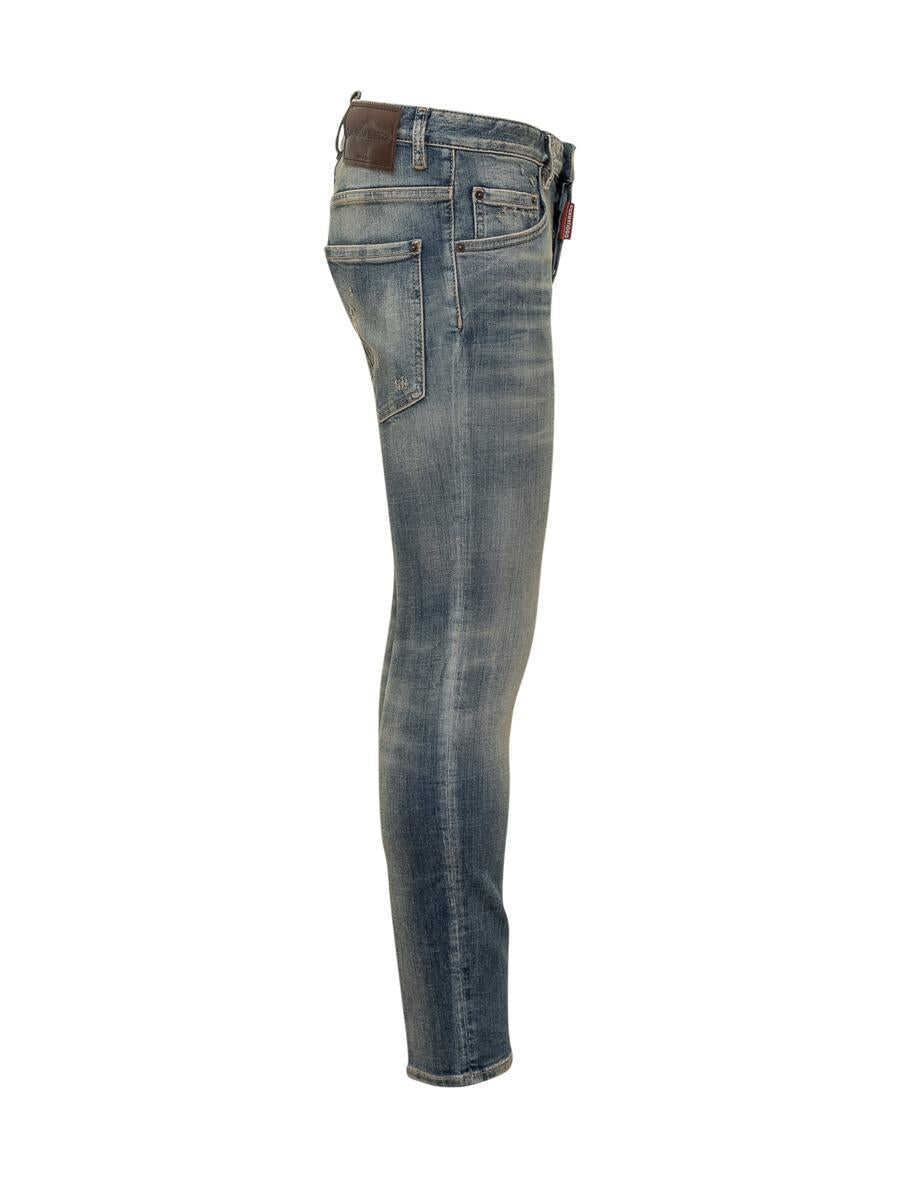 Blugi DSQUARED2 DSQUARED2 Dsquared2 Slim Fit Jeans Delavato Effect BLUE Barbati (BM 19070658) 3