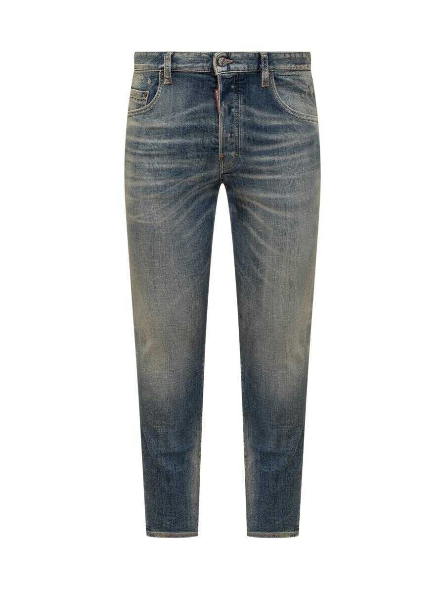 Blugi DSQUARED2 DSQUARED2 Dsquared2 Slim Fit Jeans Delavato Effect BLUE Barbati (BM 19070658) 1