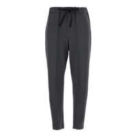 Pantaloni casual 'Buddy' Grey Pants With Drawstring Elastic Waist In Viscose Blend Stretch Woman Femei