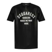 Tricouri Black Crewneck T-Shirt With Logo Printed On The Front In Cotton Man Barbati