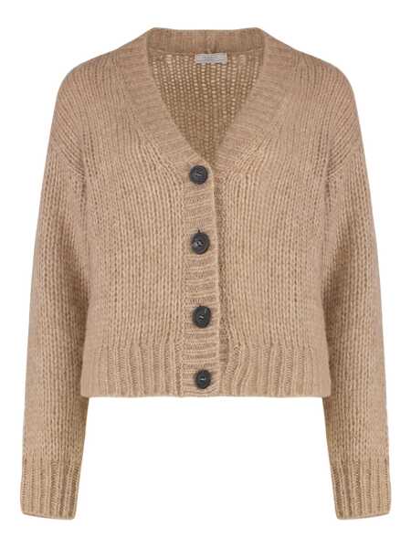 Cardigane Peserico Peserico Cardigan In Mixed Wool And Alpaca Beige Femei (BM 19070745) 1