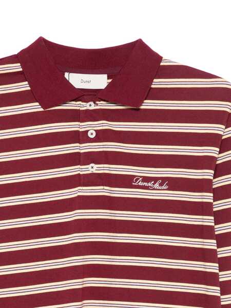 Pulovere DUNST Bordeaux Sweater With All-Over Striped Motif And Front Logo In Cotton Woman Red Femei (BM 19071036) 3