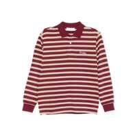 Pulovere Bordeaux Sweater With All-Over Striped Motif And Front Logo In Cotton Woman Femei