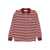 DUNST Bordeaux Sweater With All-Over Striped Motif And Front Logo In Cotton Woman Red