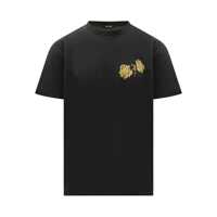 Tricouri Willy Chavarria Willy Chavarria Willy Chavarria Black T-Shirt With Rose Gold Print