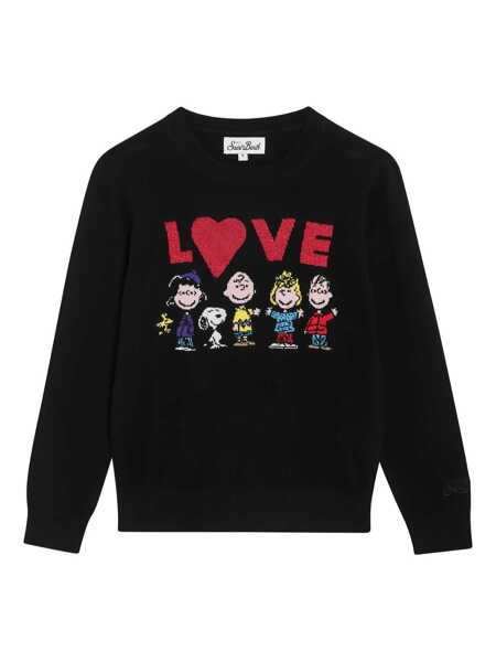 Pulovere casual Mc2 Saint Barth PRINCESS-PEANUTS LOVE 00L Black   Fete (BM 19071717) 1
