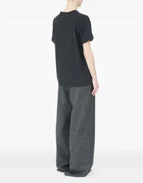 Tricouri Maison Margiela Logo Cotton T-shirt WASHED BLACK Femei (BM 19071763) 4