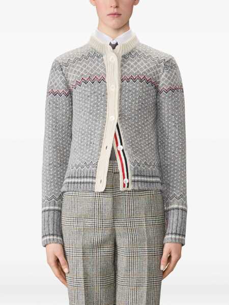 Cardigane Thom Browne Wool and Mohair Cardigan LT GREY Femei (BM 19071769) 3