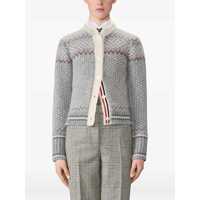 Pulovere Thom Browne Dama - Cardigane Thom Browne Wool and Mohair Cardigan LT GREY Femei (BM 19071769) - B-mall.ro
