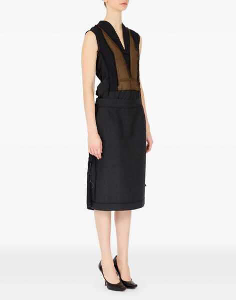 Fuste Maison Margiela Wool Midi Skirt CARBON MELANGE/BLACK Femei (BM 19071775) 3
