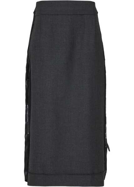 Fuste Maison Margiela Wool Midi Skirt CARBON MELANGE/BLACK Femei (BM 19071775) 1