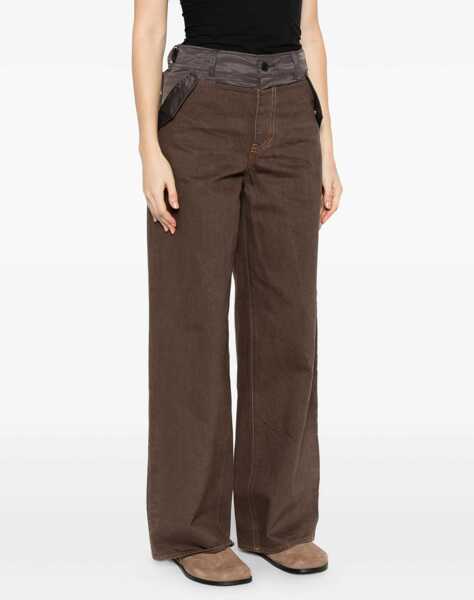 Blugi Sacai Nylon and Denim Jeans BROWN Femei (BM 19071832) 3