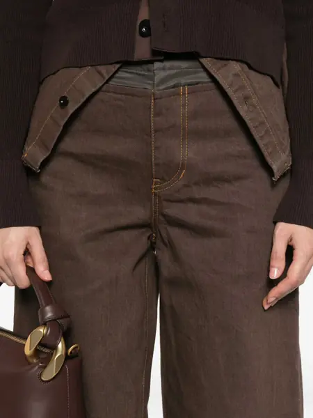 Blugi Sacai Nylon and Denim Jeans BROWN Femei (BM 19071832) 5