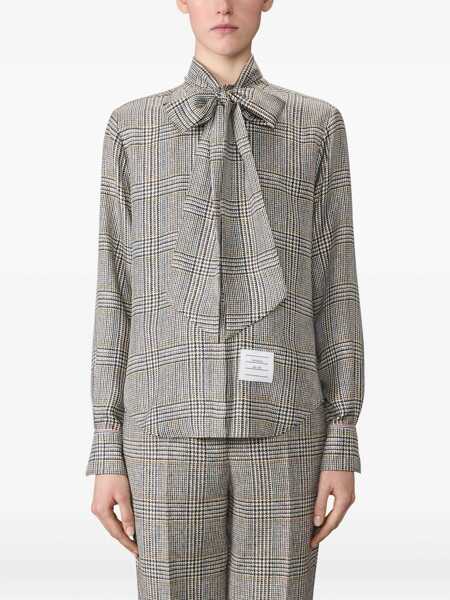 Camasi casual Thom Browne Hunting Tweed Silk Twill Shirt BLK/WHT Femei (BM 19071844) 3