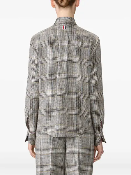 Camasi casual Thom Browne Hunting Tweed Silk Twill Shirt BLK/WHT Femei (BM 19071844) 4