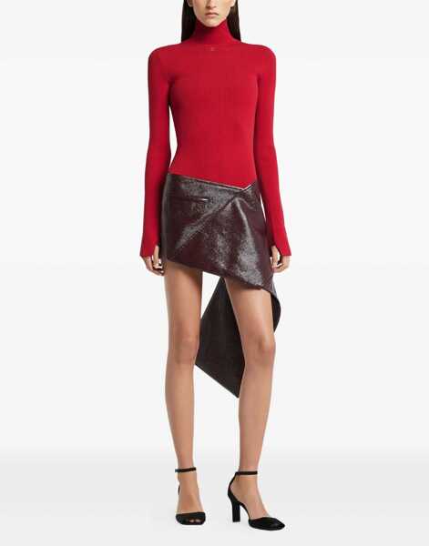 Fuste COURRGES Vinyl Mini-skirt BURGUNDY Femei (BM 19071850) 2