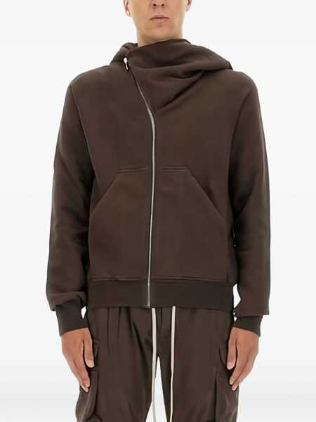Bluze de trening Rick Owens Asymmetrical Zipper Sweatshirt BROWN Barbati (BM 19071946) 1
