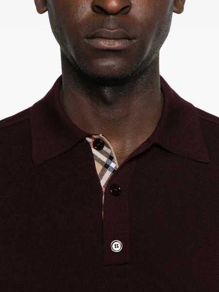 Tricouri Polo Burberry Shirt With Polo Collar BORDEAUX Barbati (BM 19071952) 4