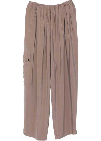 Pantaloni casual ALYSI Cargo Pants Ruffled Effect BROWN Femei (BM 19072123) 2