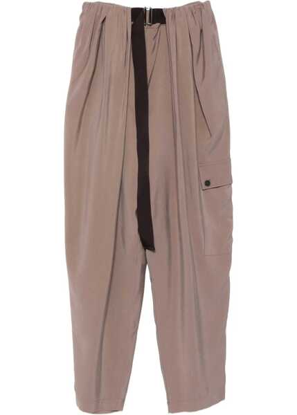 Pantaloni casual ALYSI Cargo Pants Ruffled Effect BROWN Femei (BM 19072123) 1