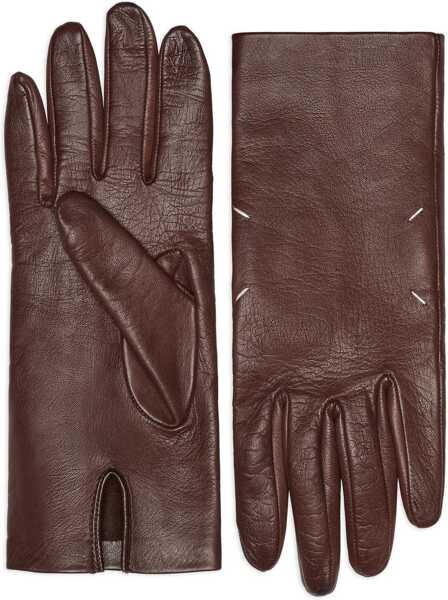 Manusi Maison Margiela Leather Gloves BROWN Femei (BM 19072135) 2