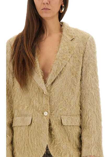 Sacouri ALYSI Single-Breasted Fringe Blazer BEIGE Femei (BM 19072192) 4