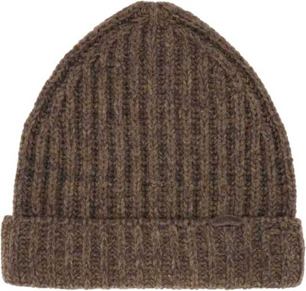 Caciuli Maison Margiela Wool And Cotton Blend Beanie BROWN Barbati (BM 19072249) 2