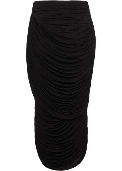 Fuste casual Magda Butrym Draped Midi Skirt BLACK Femei (BM 19072252) 2