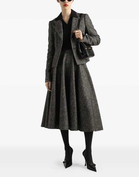 Sacouri office Dolce & Gabbana Single-Breasted Jacket In Wool Blend Dot GREY Femei (BM 19072258) 2