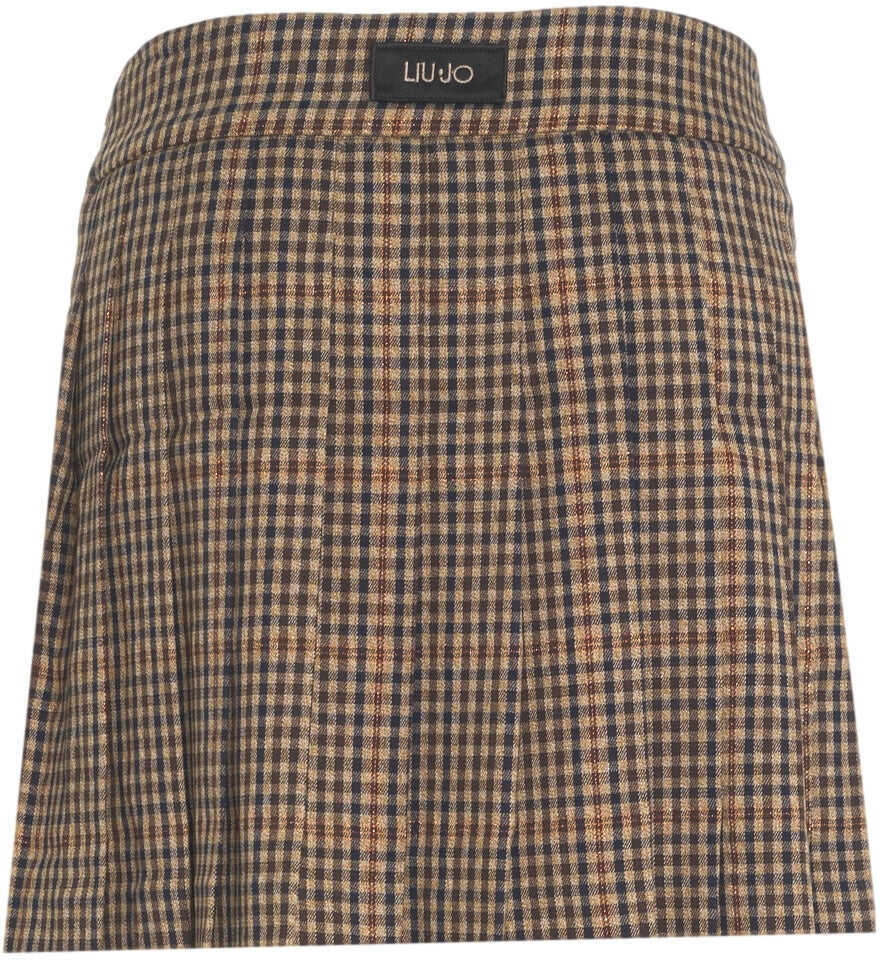 Fuste scurte Liu Jo White Pleated mini skirt Brown Femei (BM 19072315) 4