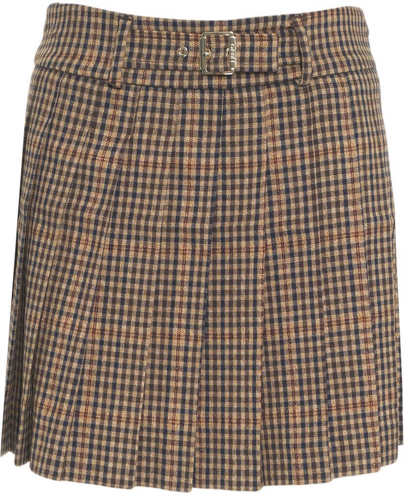 Fuste scurte Liu Jo White Pleated mini skirt Brown Femei (BM 19072315) 1