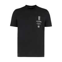 Tricouri Paul & Shark Black Cotton T-Shirt With Logo Barbati