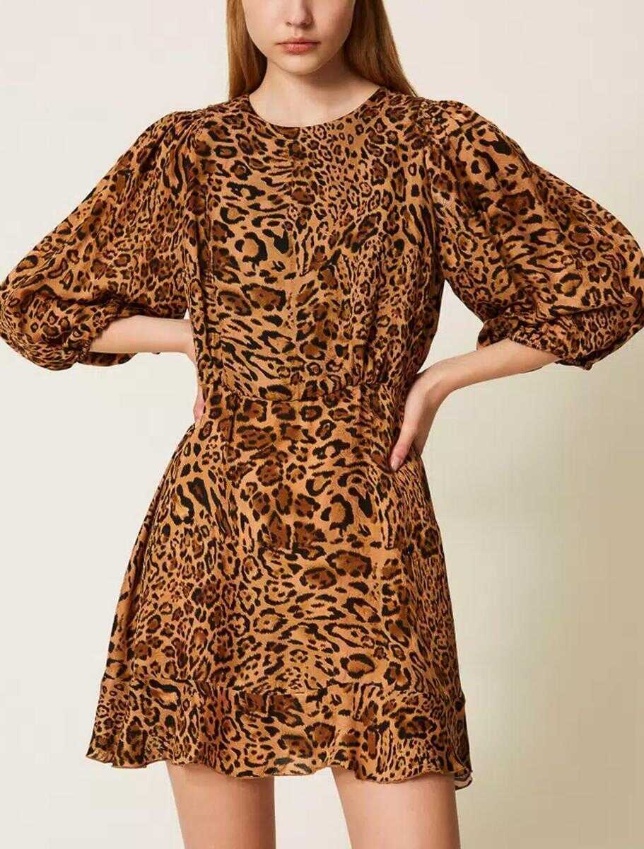 Rochii TWINSET Twinset Dresses ANIMALIER COFFEE/LAND Femei (BM 19073274) 2