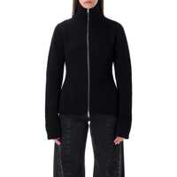 Cardigane Maison Margiela Wool Ribbed Zip-Up High-Neck Cardigan Femei