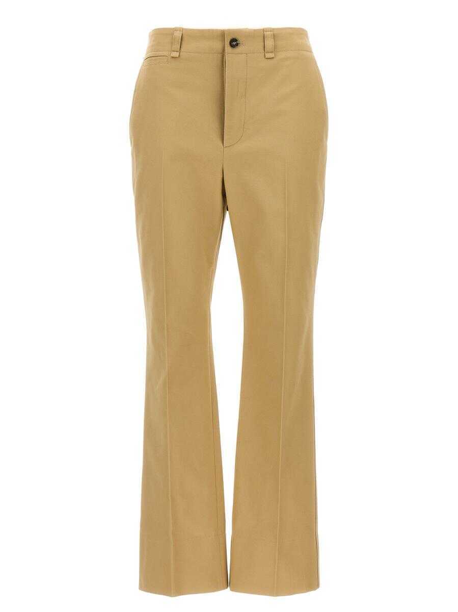 Pantaloni casual Saint Laurent Saint Laurent Drill Pants Beige Femei (BM 19074228) 1