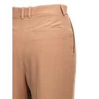 Pantaloni casual Dama pagina 2 - Pantaloni casual Saint Laurent Saint Laurent Crepe Silk Pants Beige Femei (BM 19074300) - B-mall.ro