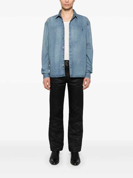 Camasi de blugi Saint Laurent Saint Laurent Cassandre Denim Shirt Navy Barbati (BM 19074426) 2