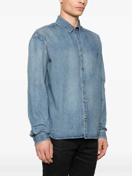 Camasi de blugi Saint Laurent Saint Laurent Cassandre Denim Shirt Navy Barbati (BM 19074426) 3