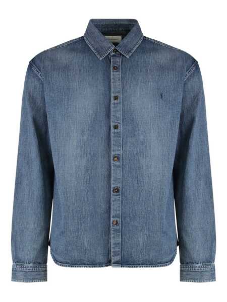 Camasi de blugi Saint Laurent Saint Laurent Cassandre Denim Shirt Navy Barbati (BM 19074429) 1