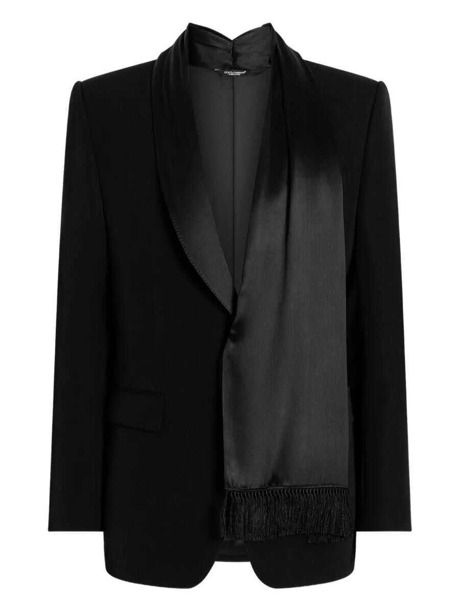 Sacouri Dolce & Gabbana Dolce & Gabbana Fringed Blazer Black Barbati (BM 19074546) 1