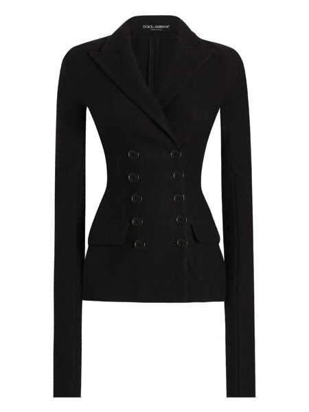 Geci Dolce & Gabbana Dolce & Gabbana Double-Breasted Fitted Jacket Black Femei (BM 19074573) 1