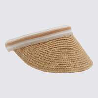 Palarii Helen Kaminski Natural And White Raffa Hat Femei