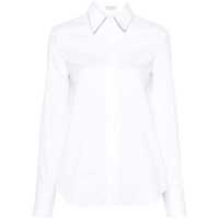 Camasi White Shirt With Pointed Collar And Monil Detail On The Collar In Cotton Blend Woman Femei