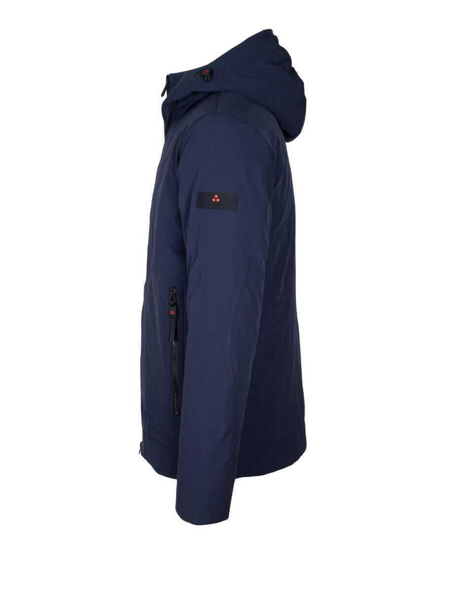 Geci Peuterey Peuterey Short Jacket In Stretch Polyester Canvas Bonded To Jersey BLUE Barbati (BM 19076496) 2