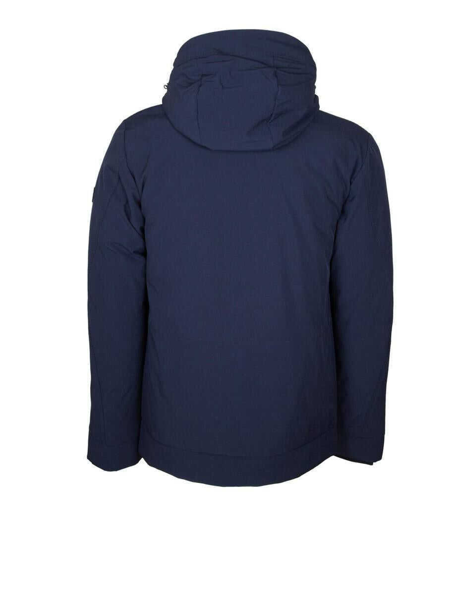 Geci Peuterey Peuterey Short Jacket In Stretch Polyester Canvas Bonded To Jersey BLUE Barbati (BM 19076496) 3