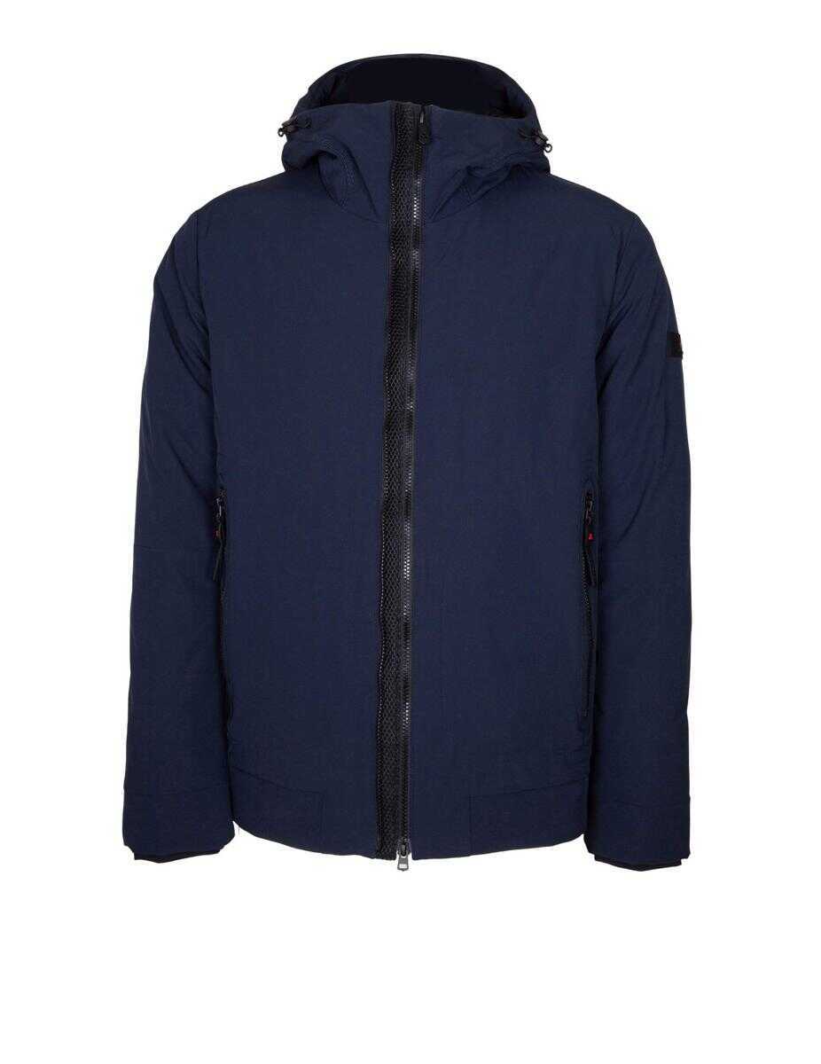 Geci Peuterey Peuterey Short Jacket In Stretch Polyester Canvas Bonded To Jersey BLUE Barbati (BM 19076496) 1