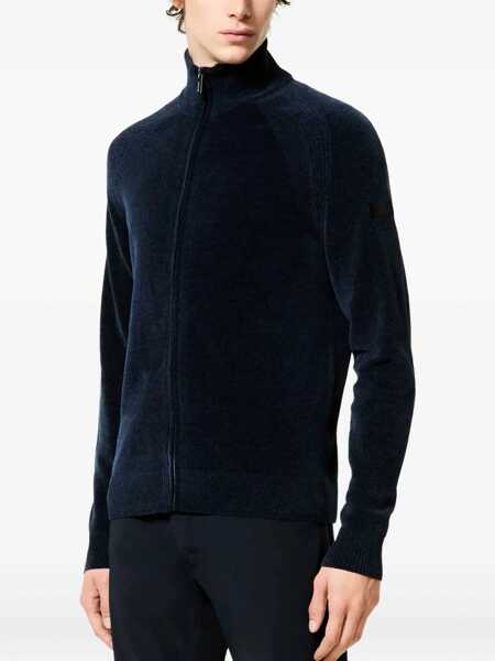 Pulovere casual Rrd velvet full zip knit Blue Barbati (BM 19077339) 4